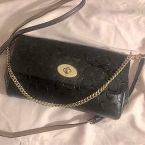 Coach Black Patented Leather Clutch or Shoulder Bag!